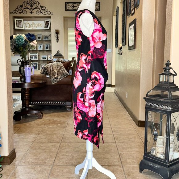 SLNY*Asymmetrical A-Line Midi Floral Print Dress*NWT - Picture 5 of 5